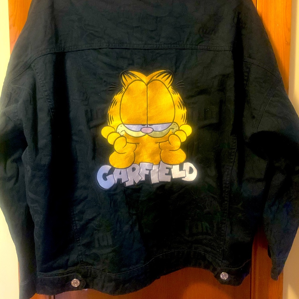Black Garfield Jean Jacket